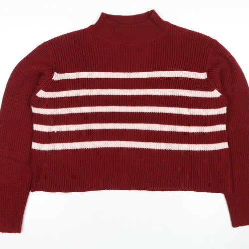 Threadbare Women's Red Striped Pullover Jumper, Size 12