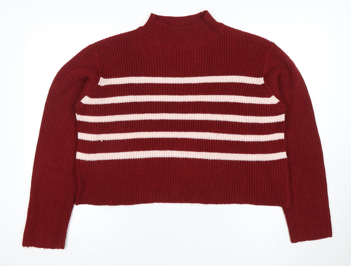 Threadbare Women's Red Striped Pullover Jumper, Size 12