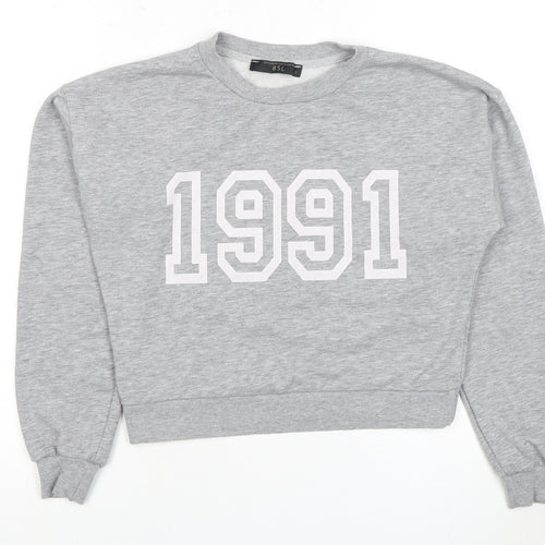 BSL Women's Grey 90s Pullover Sweatshirt, Size S