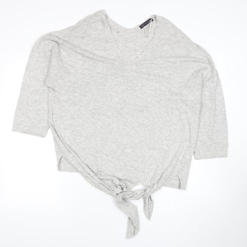 Marks & Spencer Women's Grey V-Neck Jumper Size 22