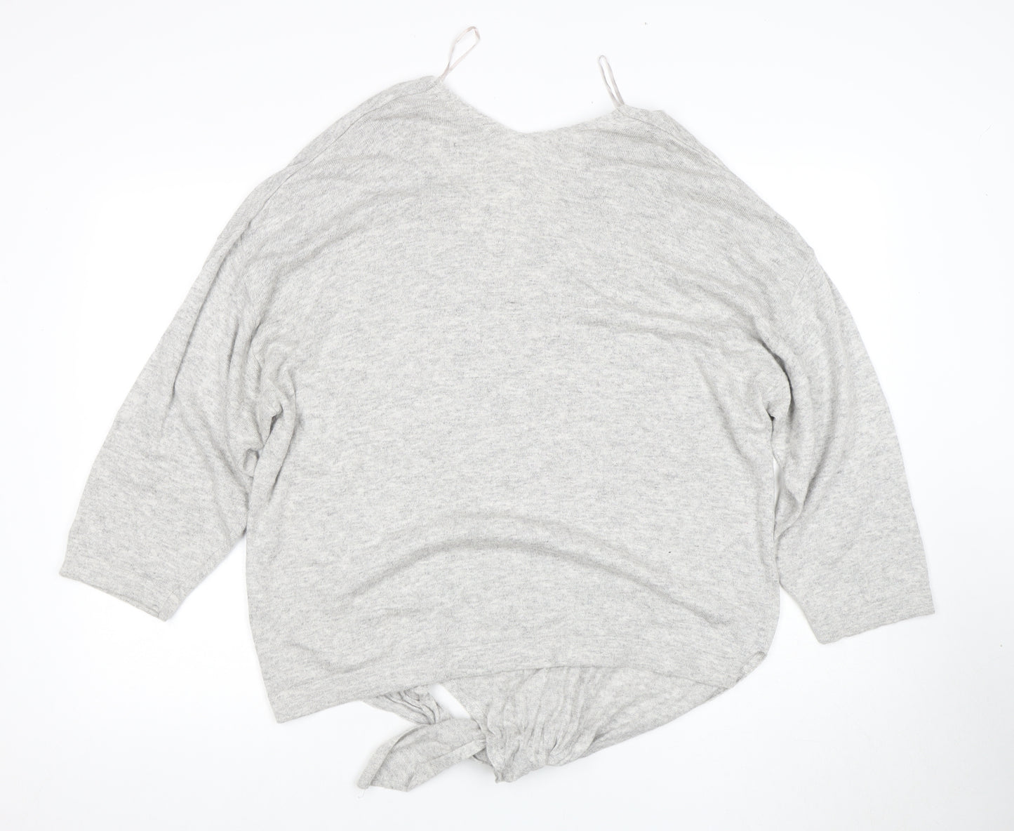 Marks & Spencer Women's Grey V-Neck Jumper Size 22