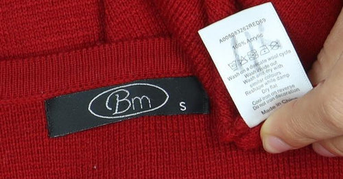 BM Red Women's Small Cardigan with Embroidery