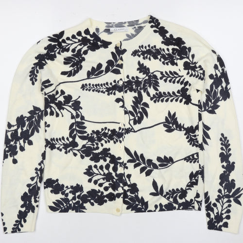Marks and Spencer Women's Ivory Floral Cardigan Size 8