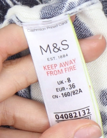 Marks and Spencer Women's Ivory Floral Cardigan Size 8