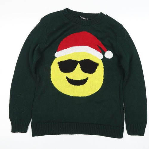 Boohoo Men's Green Christmas Pullover Jumper S