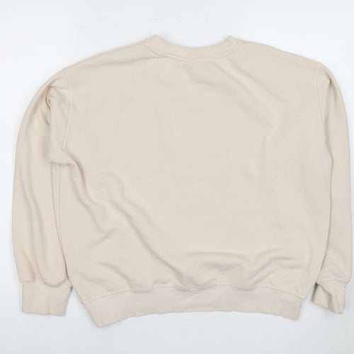 H&M Beige Unisex 'Tennis Club' Pullover Sweatshirt M