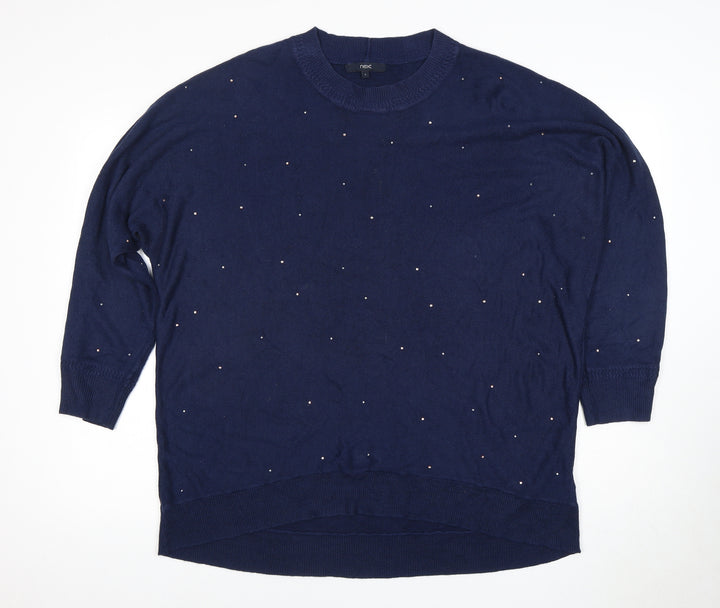 Next Women's Blue Pullover Jumper Size 14, Crew Neck