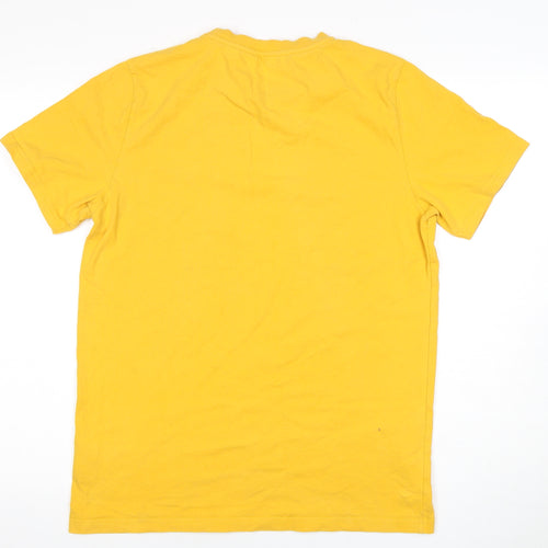 Urban Outfitters Men's Yellow Cotton Crew Neck T-Shirt M