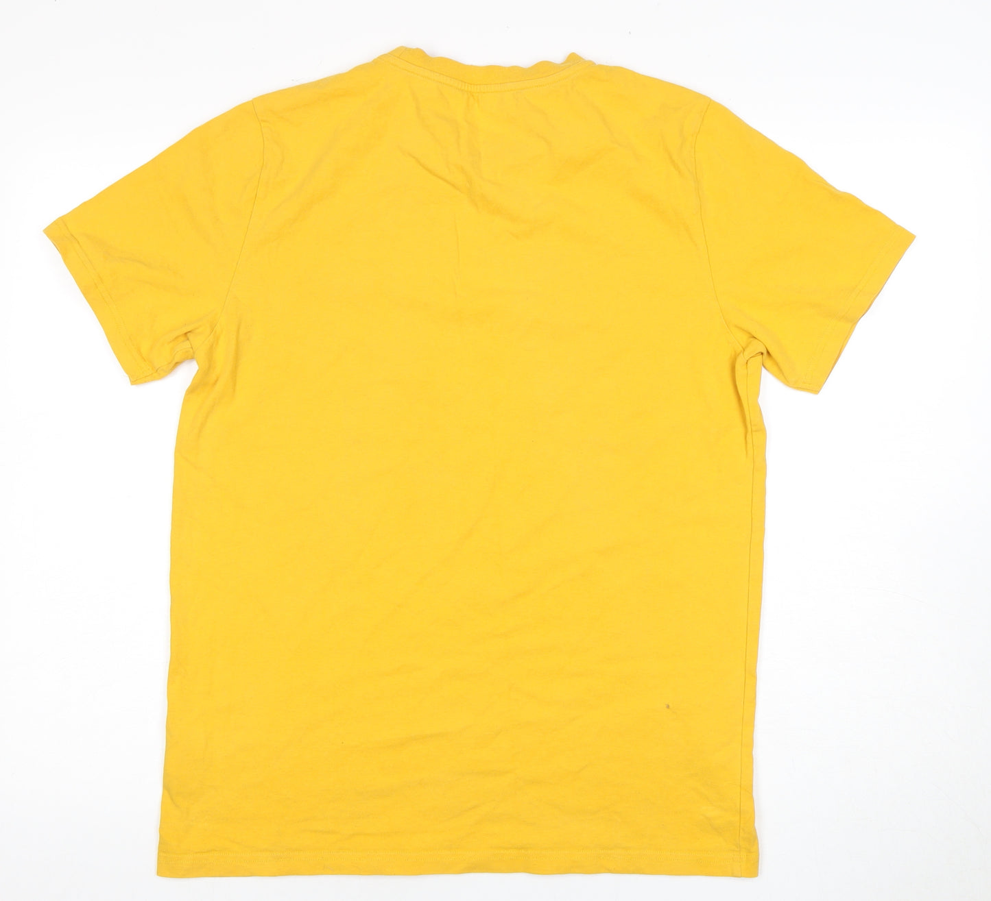 Urban Outfitters Men's Yellow Cotton Crew Neck T-Shirt M