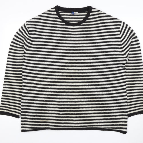 H&M Women's Black Striped Pullover Jumper - Size M