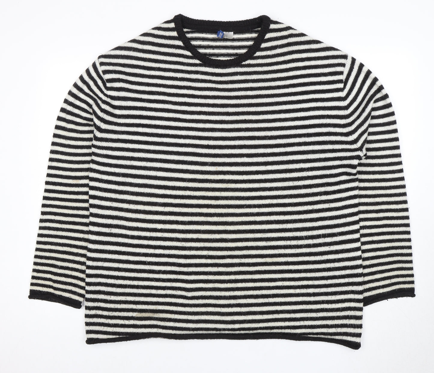 H&M Women's Black Striped Pullover Jumper - Size M
