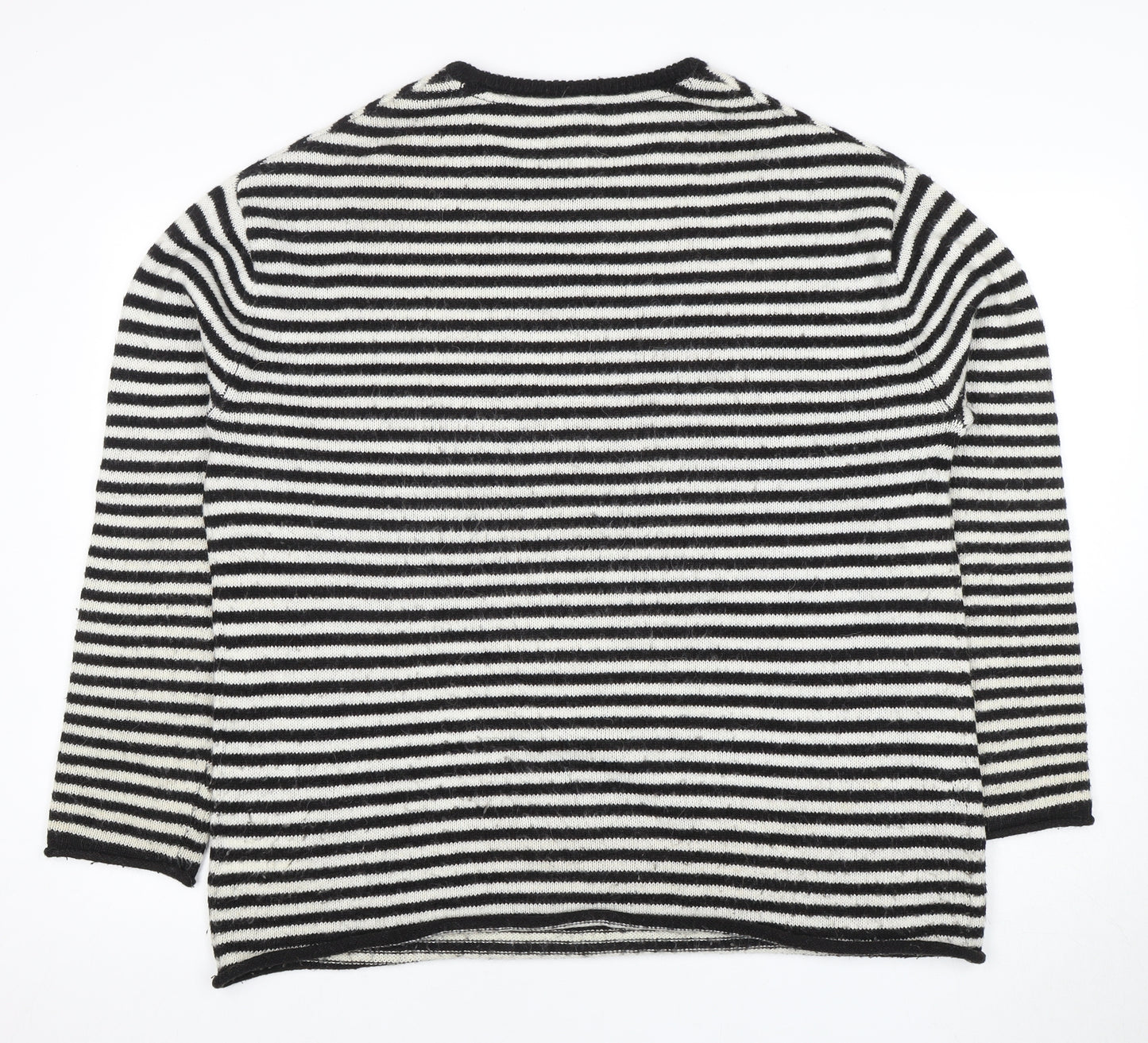 H&M Women's Black Striped Pullover Jumper - Size M