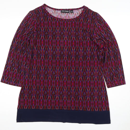 Nina Leonard Women's Geometric Blouse L