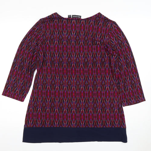 Nina Leonard Women's Geometric Blouse L