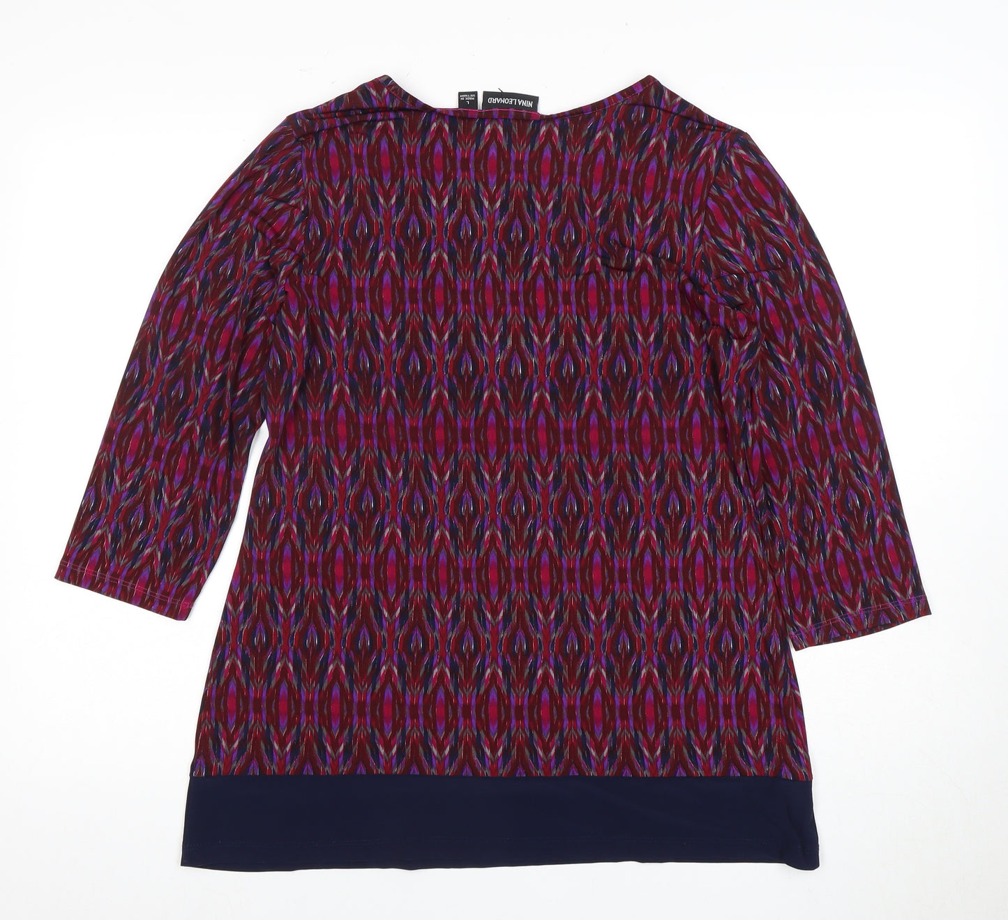 Nina Leonard Women's Geometric Blouse L