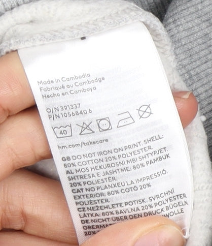 H&M Grey Christmas Cartoon Sweatshirt M