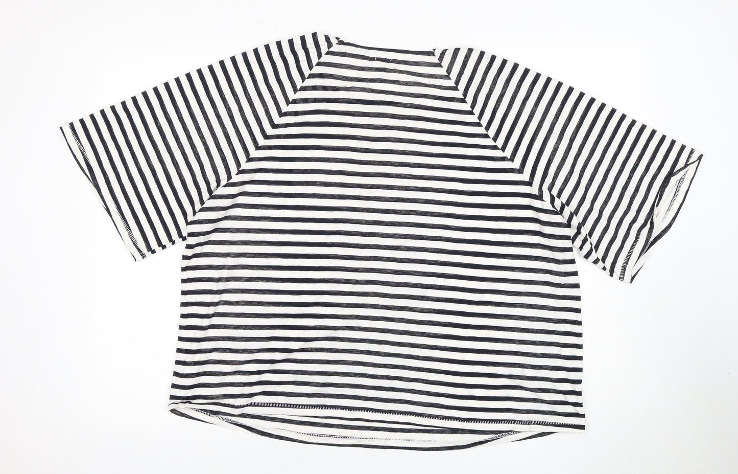 River Island Women's Striped T-Shirt Black,White Size 18