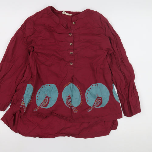 Bombay Paisley Women's Red Geometric Blouse M