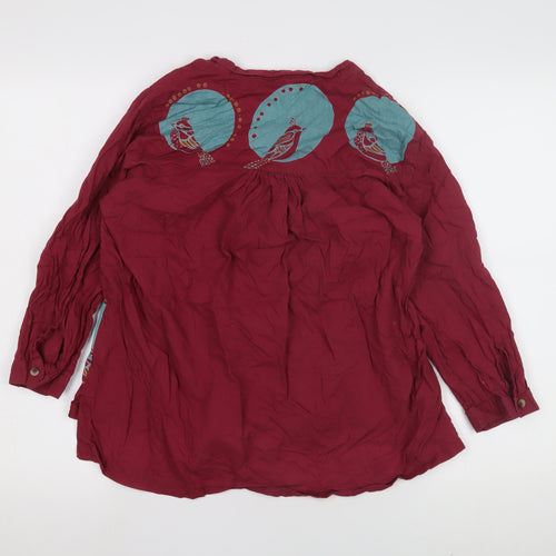 Bombay Paisley Women's Red Geometric Blouse M