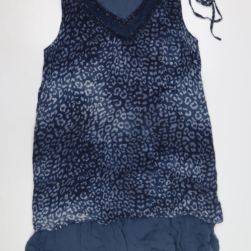 Klass Women's Blue Animal Print Shift Dress Size 16