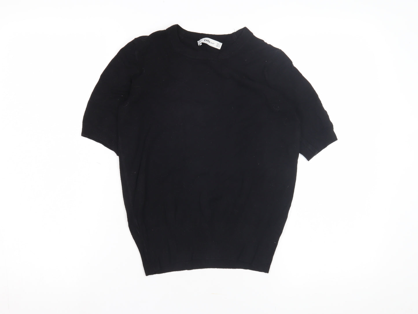 Zara Women's Black Cotton Pullover Jumper