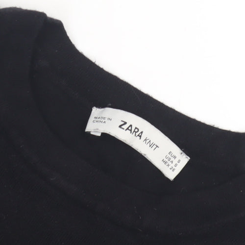 Zara Women's Black Cotton Pullover Jumper