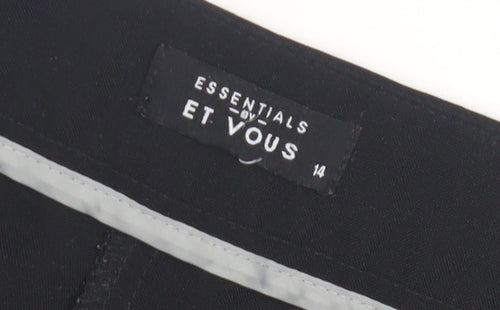 Essentials by Et Vous Women's Black Straight Leg Trousers Size 14