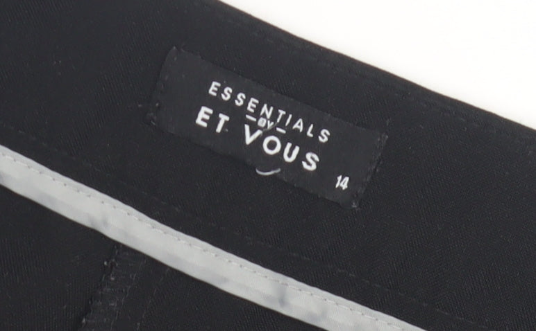 Essentials by Et Vous Women's Black Straight Leg Trousers Size 14