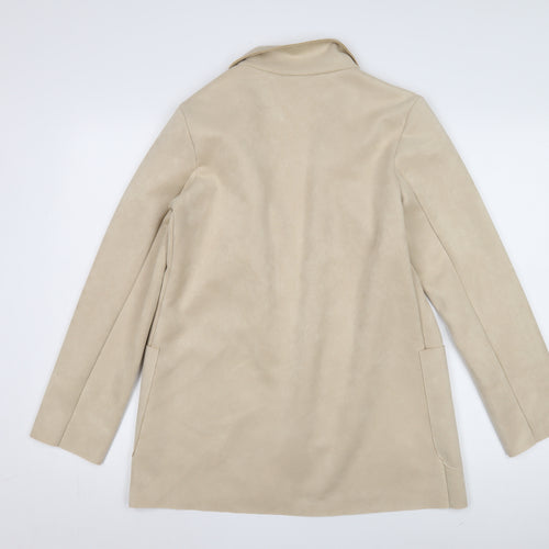 Zara Women's Beige Blazer, Regular Fit, Mid-Length, New