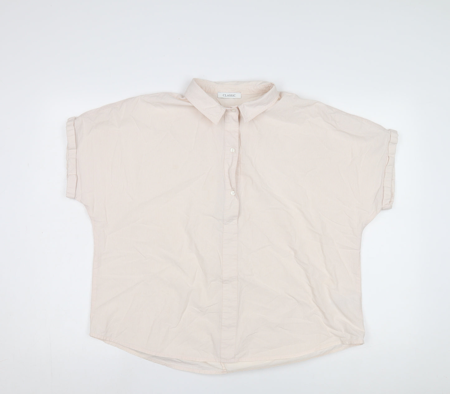 Marks and Spencer Women's Pink Button-Up Shirt, Size 18
