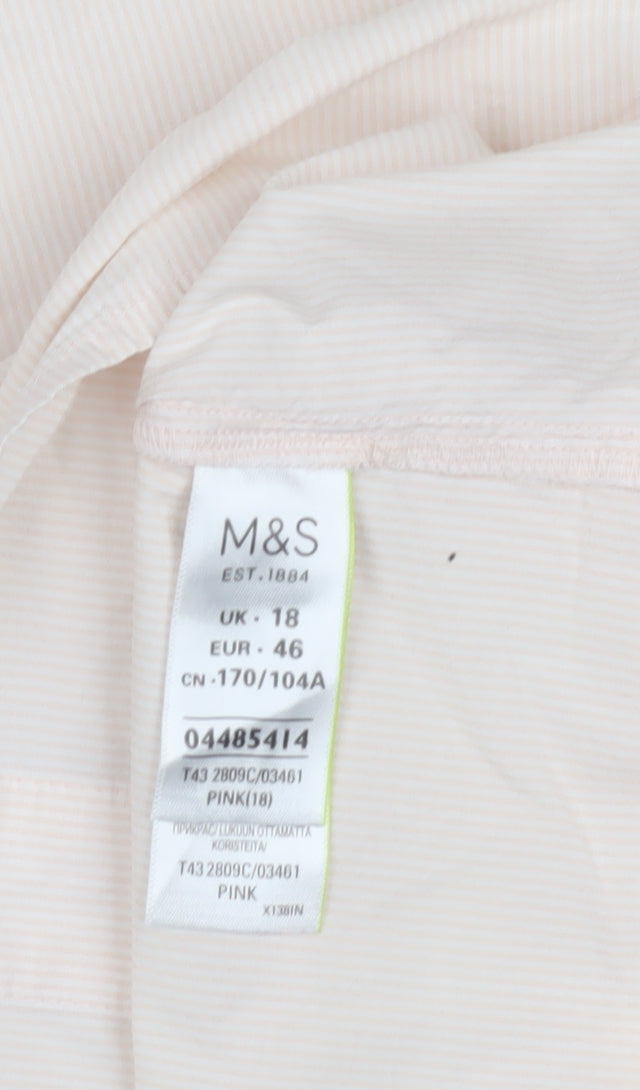 Marks and Spencer Women's Pink Button-Up Shirt, Size 18