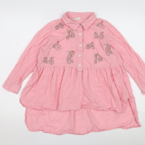 Bombay Paisley Women's Pink Embroidered Button-Up Shirt