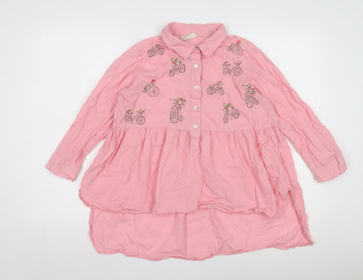 Bombay Paisley Women's Pink Embroidered Button-Up Shirt