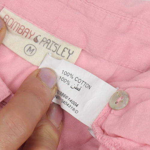 Bombay Paisley Women's Pink Embroidered Button-Up Shirt