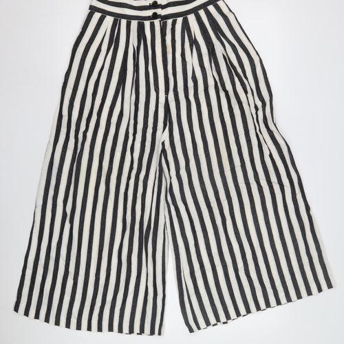 H&M Women's Multicoloured Wide-Leg Trousers, Size 8