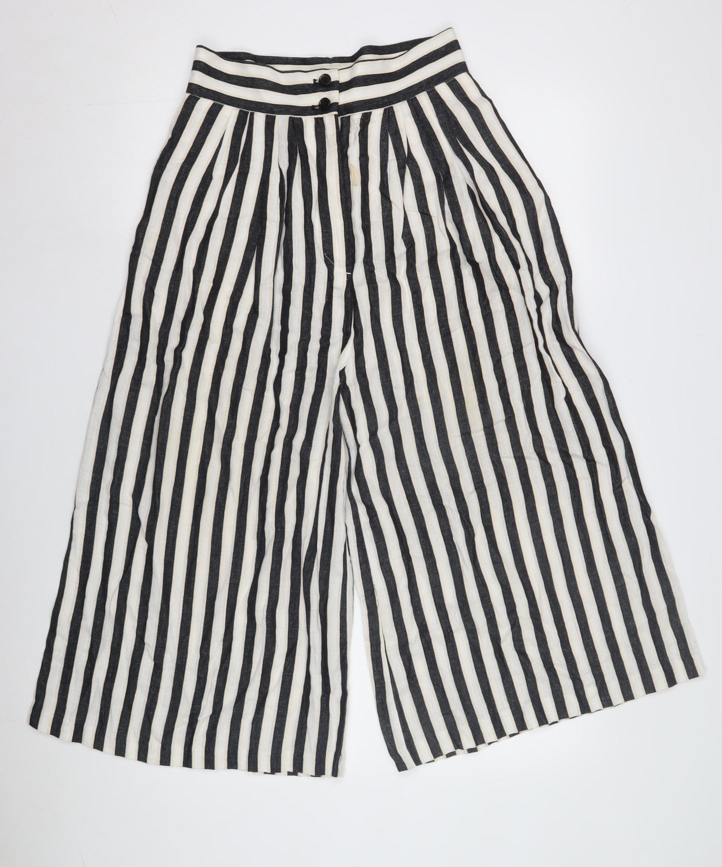 H&M Women's Multicoloured Wide-Leg Trousers, Size 8
