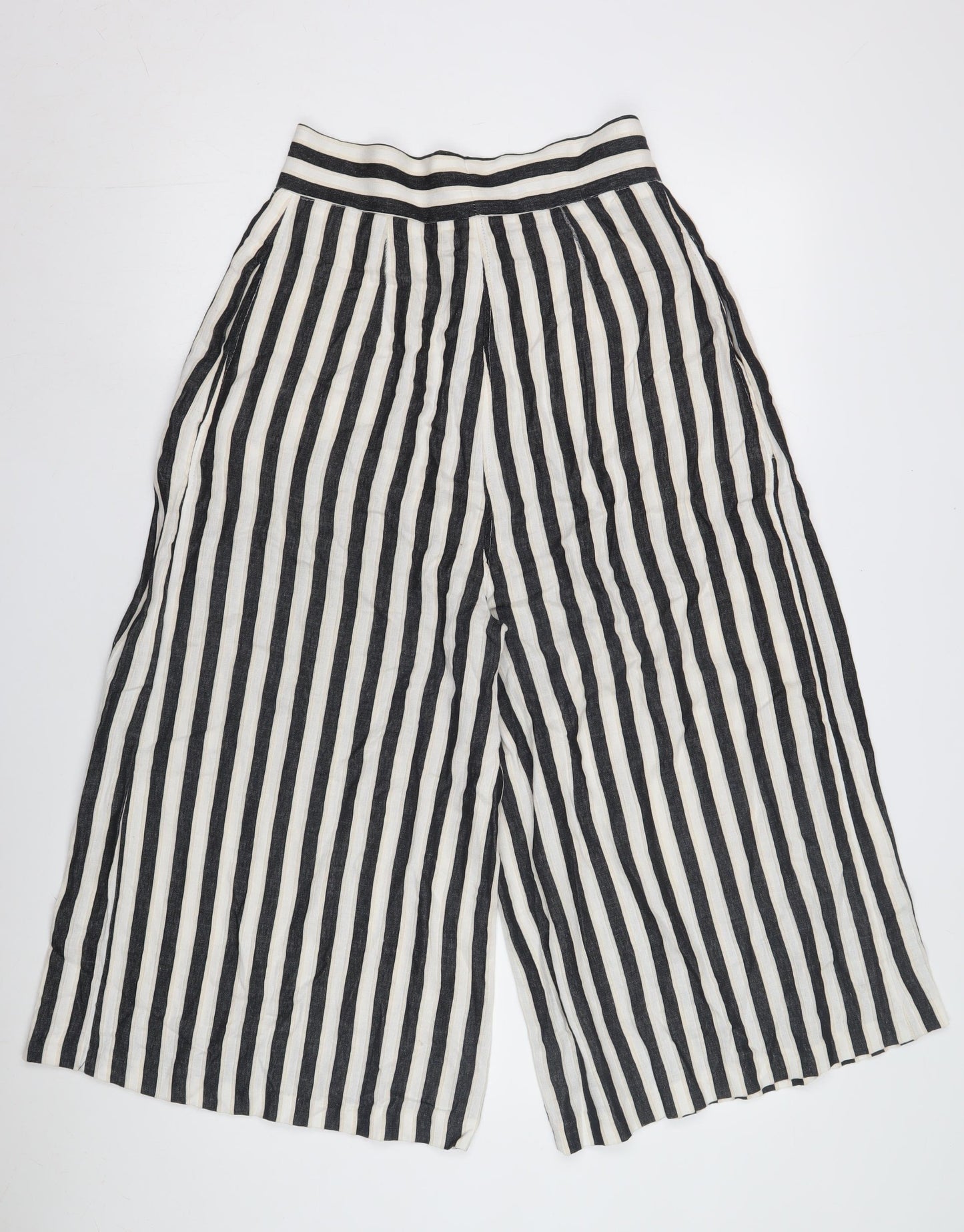 H&M Women's Multicoloured Wide-Leg Trousers, Size 8