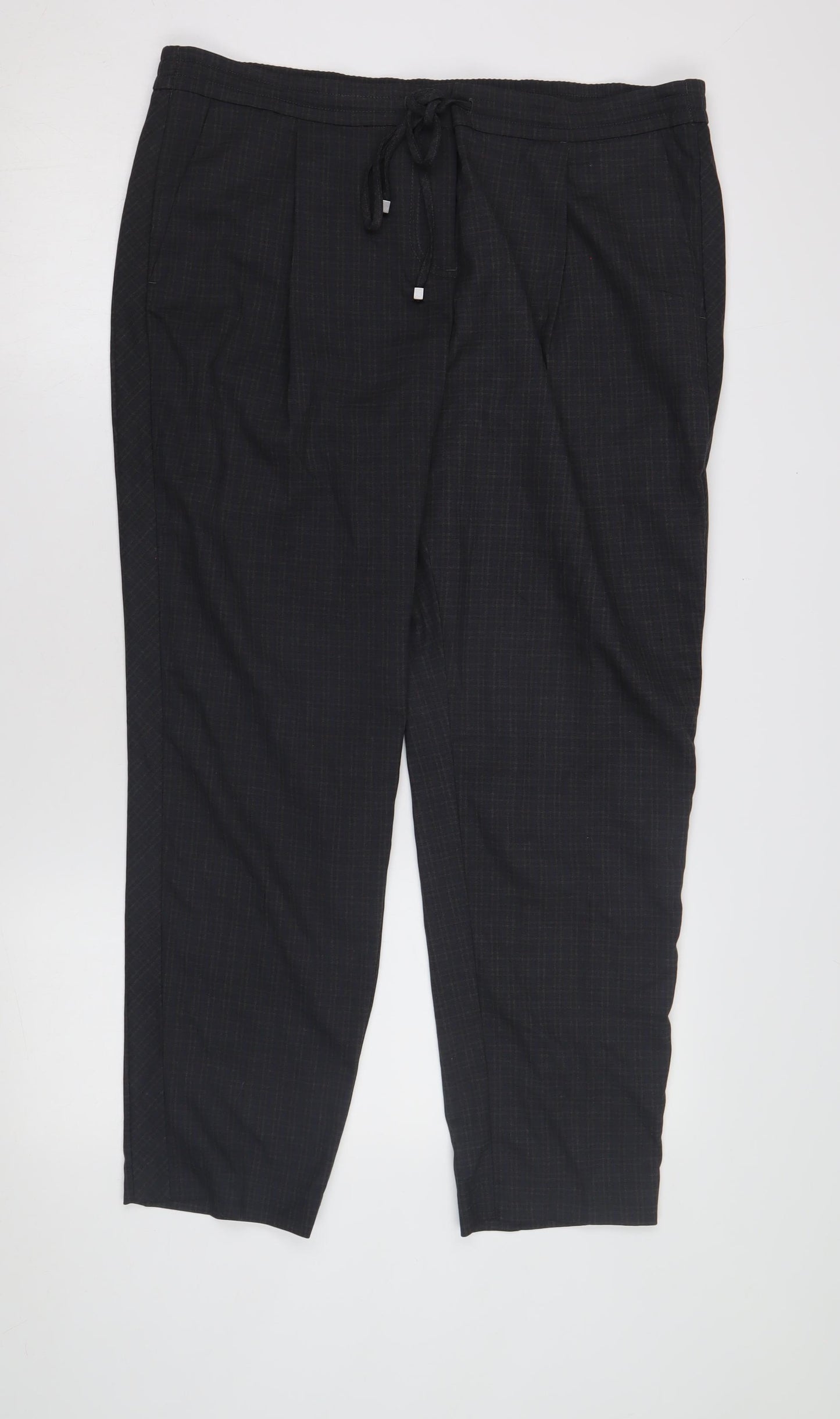 Next Women's Black Cropped Trousers Size 16R