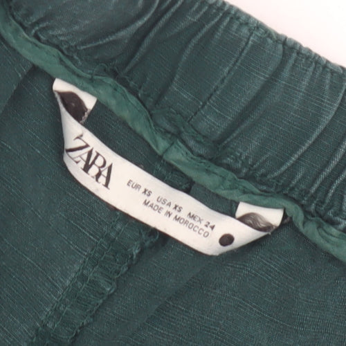 Zara Women's Green Jogger Trousers XS - Casual Comfort