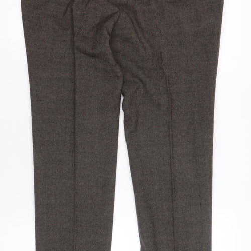 Marks and Spencer Slim Brown Trousers for Men, Size 34