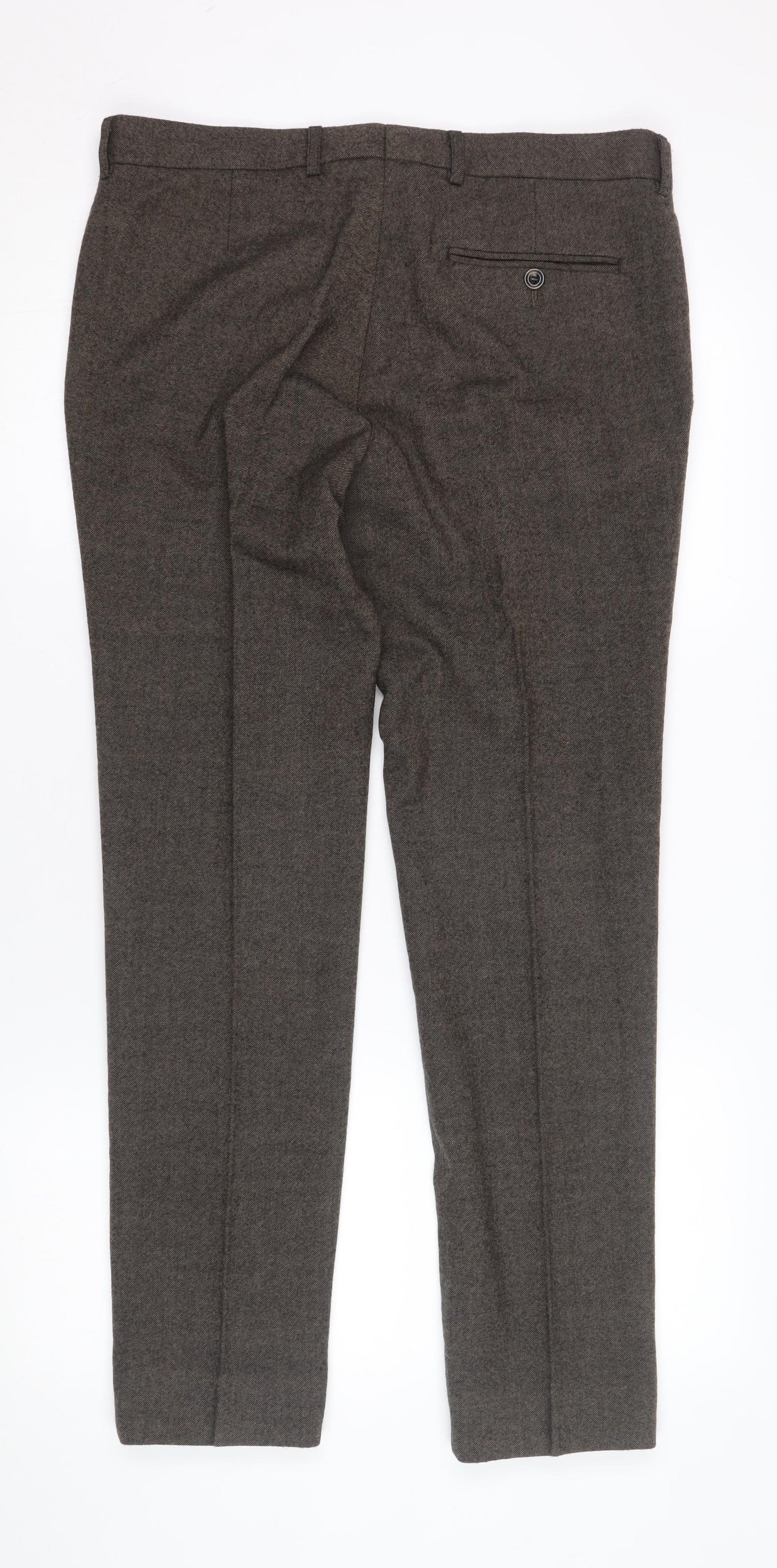 Marks and Spencer Slim Brown Trousers for Men, Size 34