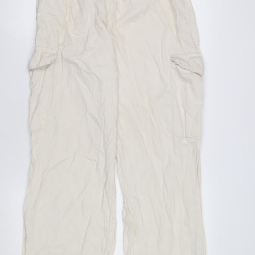 Bershka Women's Beige Cargo Trousers Size S