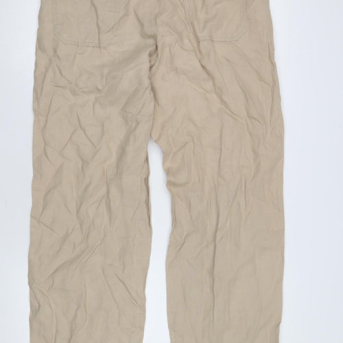 Denver Beige Straight Trousers Size 36 Unisex Adults