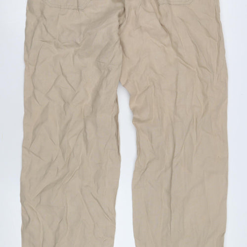 Denver Beige Straight Trousers Size 36 Unisex Adults