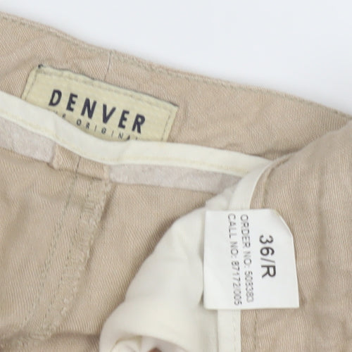 Denver Beige Straight Trousers Size 36 Unisex Adults