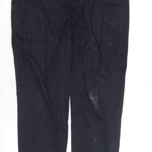 Next Men's Black Chino Trousers, 34, Straight Fit
