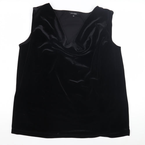 Pomodoro Women's Black Velvet Cowl Neck Blouse Size 16