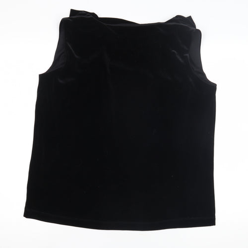 Pomodoro Women's Black Velvet Cowl Neck Blouse Size 16