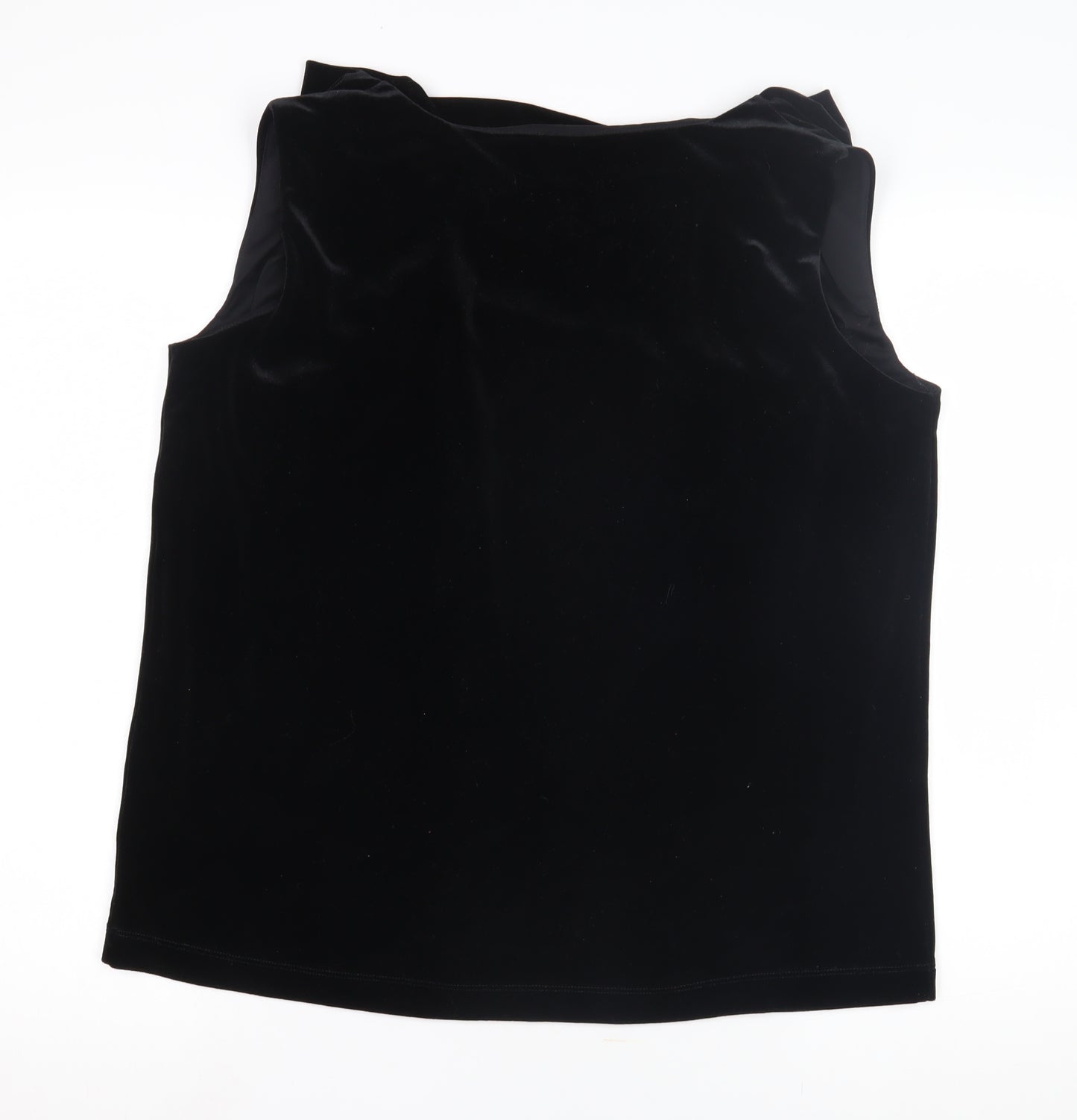 Pomodoro Women's Black Velvet Cowl Neck Blouse Size 16