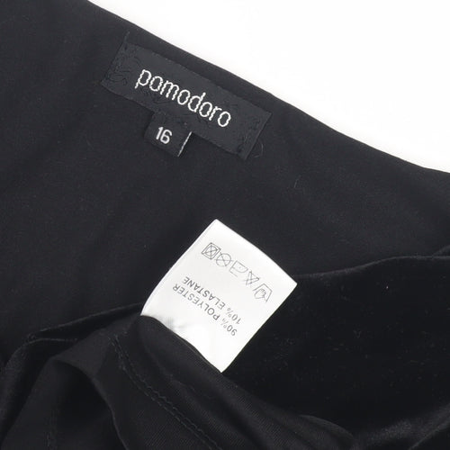 Pomodoro Women's Black Velvet Cowl Neck Blouse Size 16